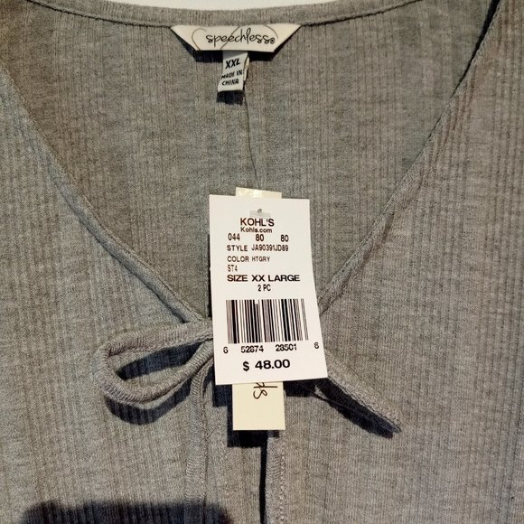 Juniors/Womens 2 pc Dress Set   Dress and Crop Jacket  Grey  XXL Ribbed Knit NWT - Picture 6 of 8